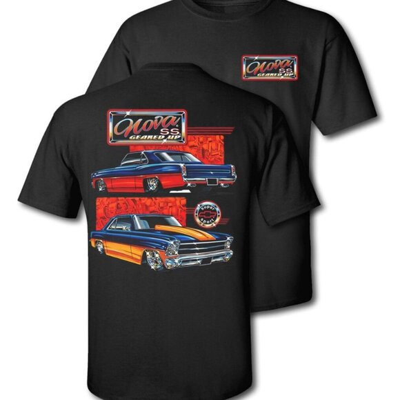 Classic Muscle Nova SS Gildan Tee Geared Up Chevy Graphic T-Shirt - Picture 1 of 3